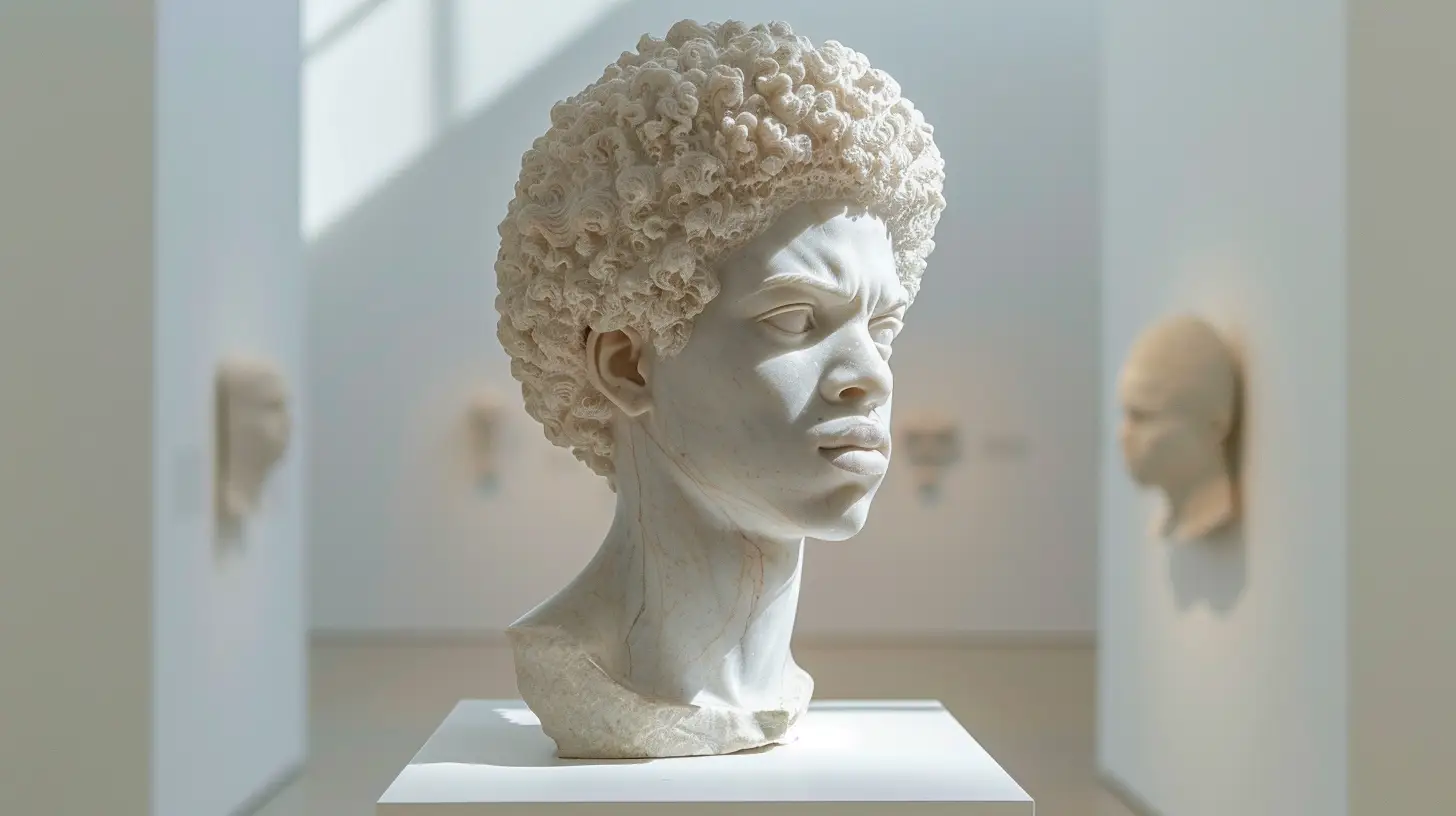 White_marble_bust_of_a_young_man_with_an_afro