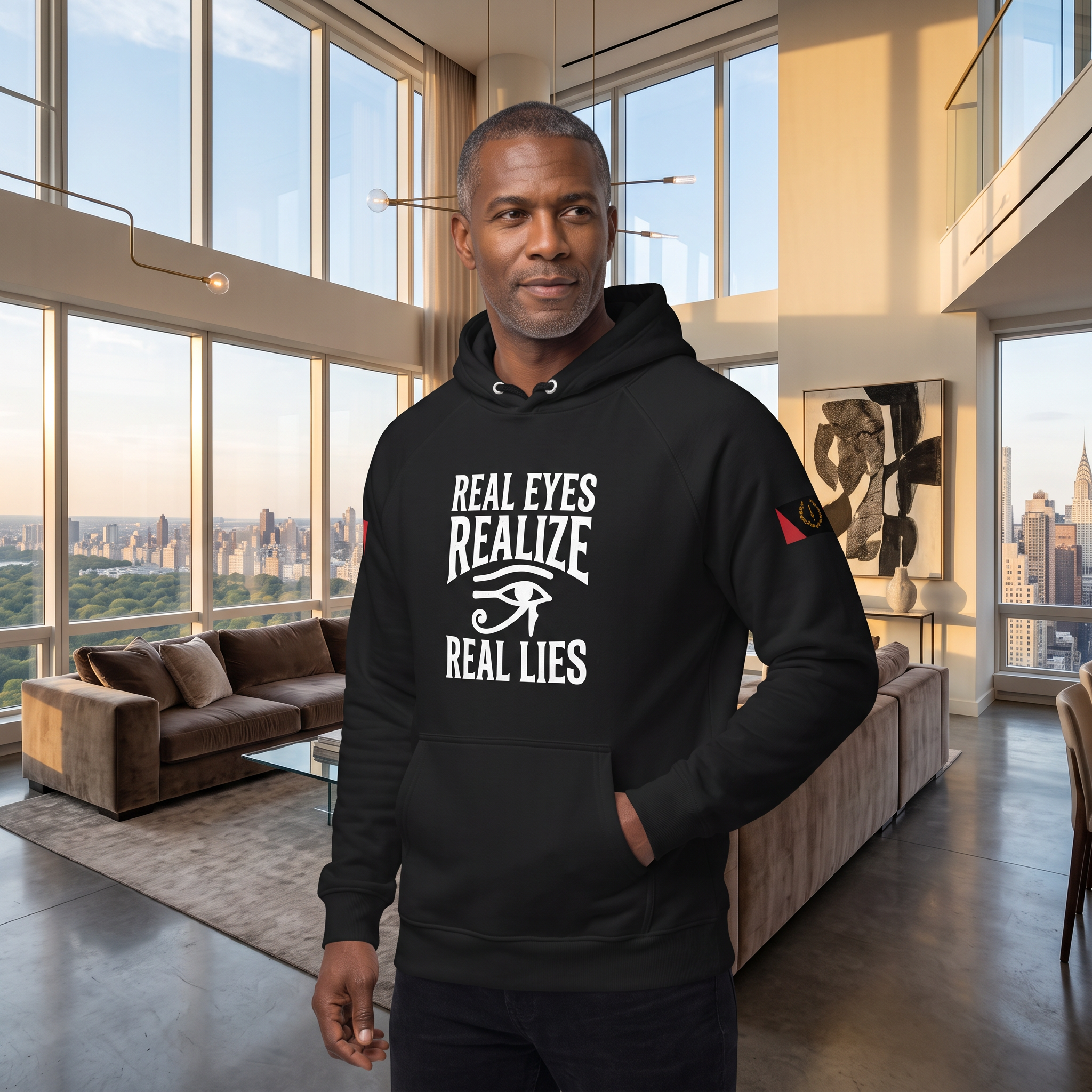 Real Eyes: Unisex eco raglan hoodie