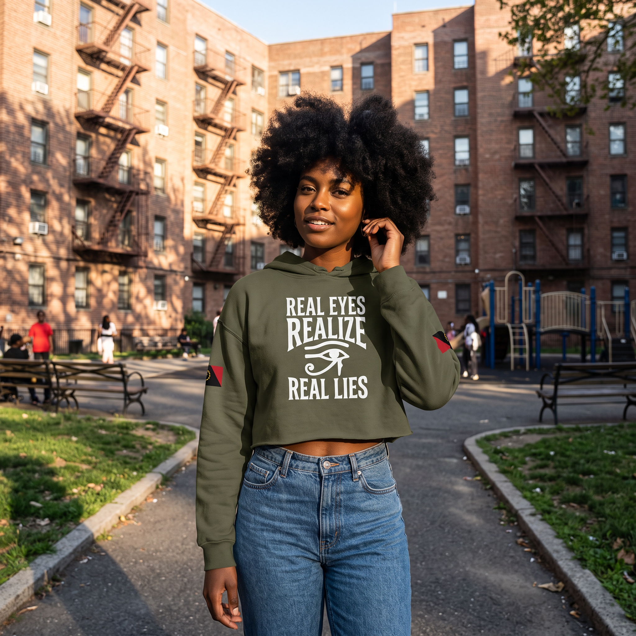 Real Eyes: Crop Hoodie - Image 2